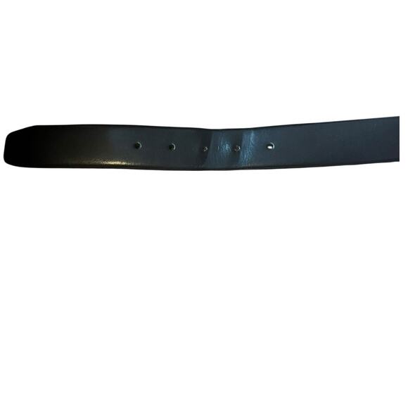 Neiman Marcus Black Leather Belt silver tone buckle Size 36